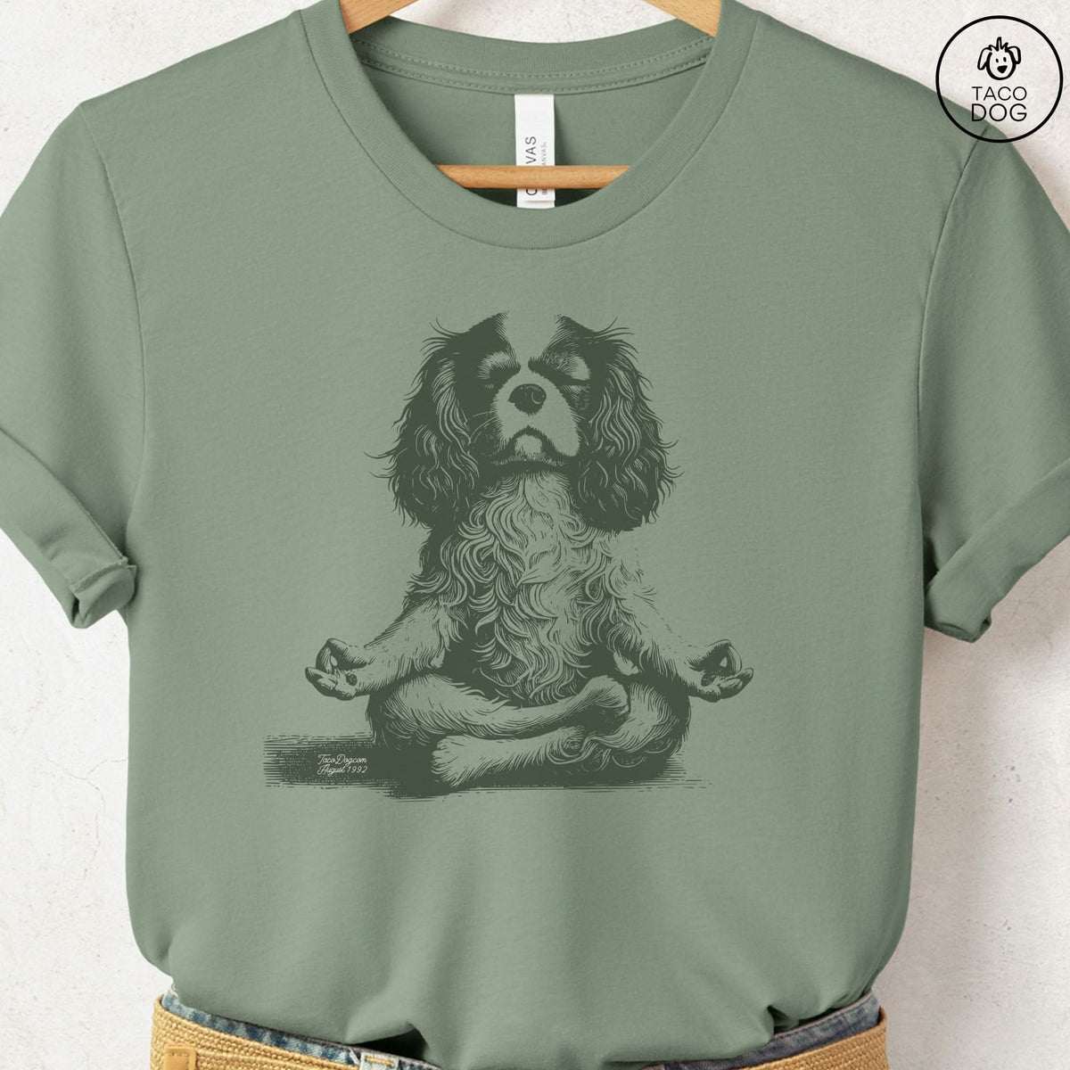 Cavalier King Charles Spaniel Meditate Yoga T-Shirt