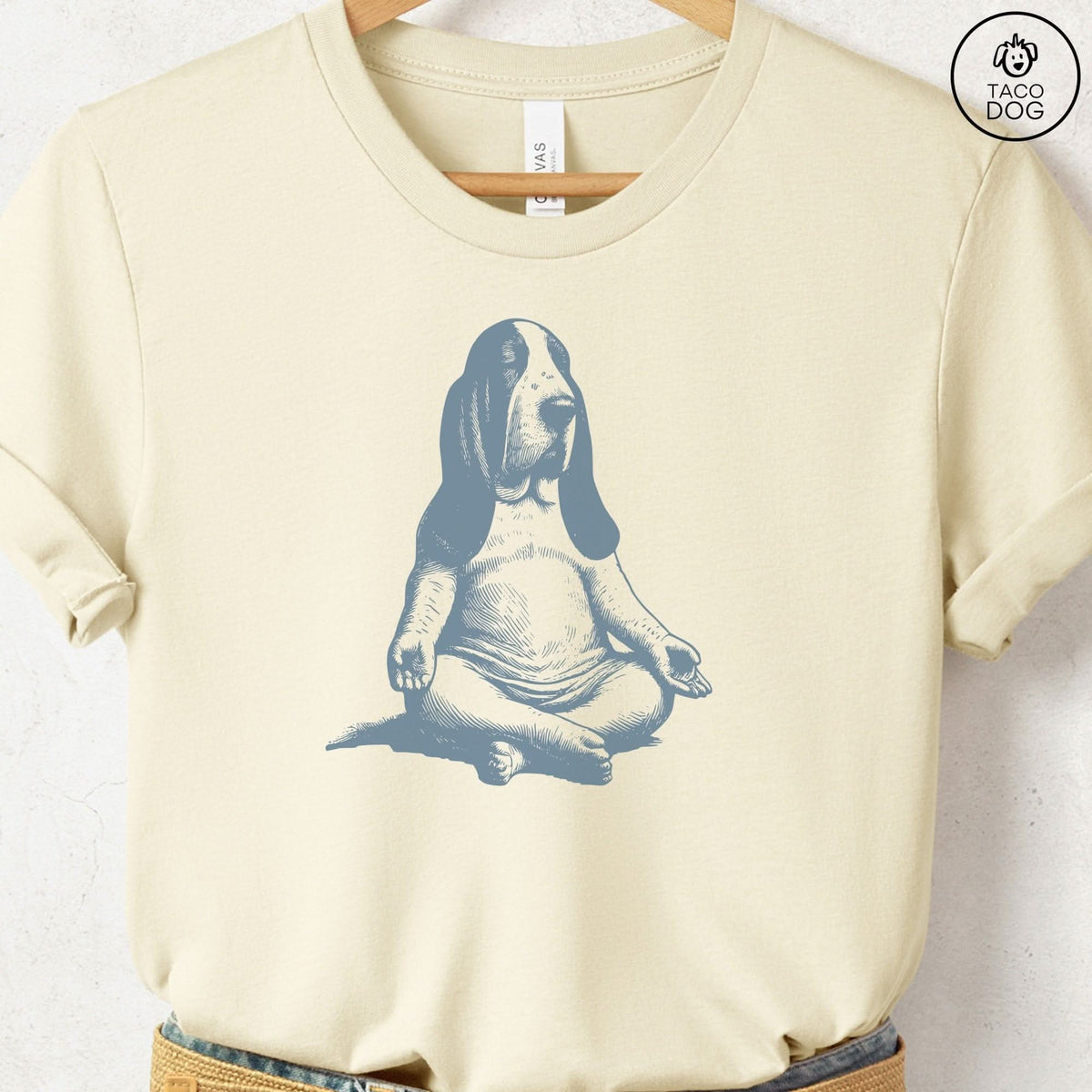 Basset Hound Meditate Yoga T-Shirt