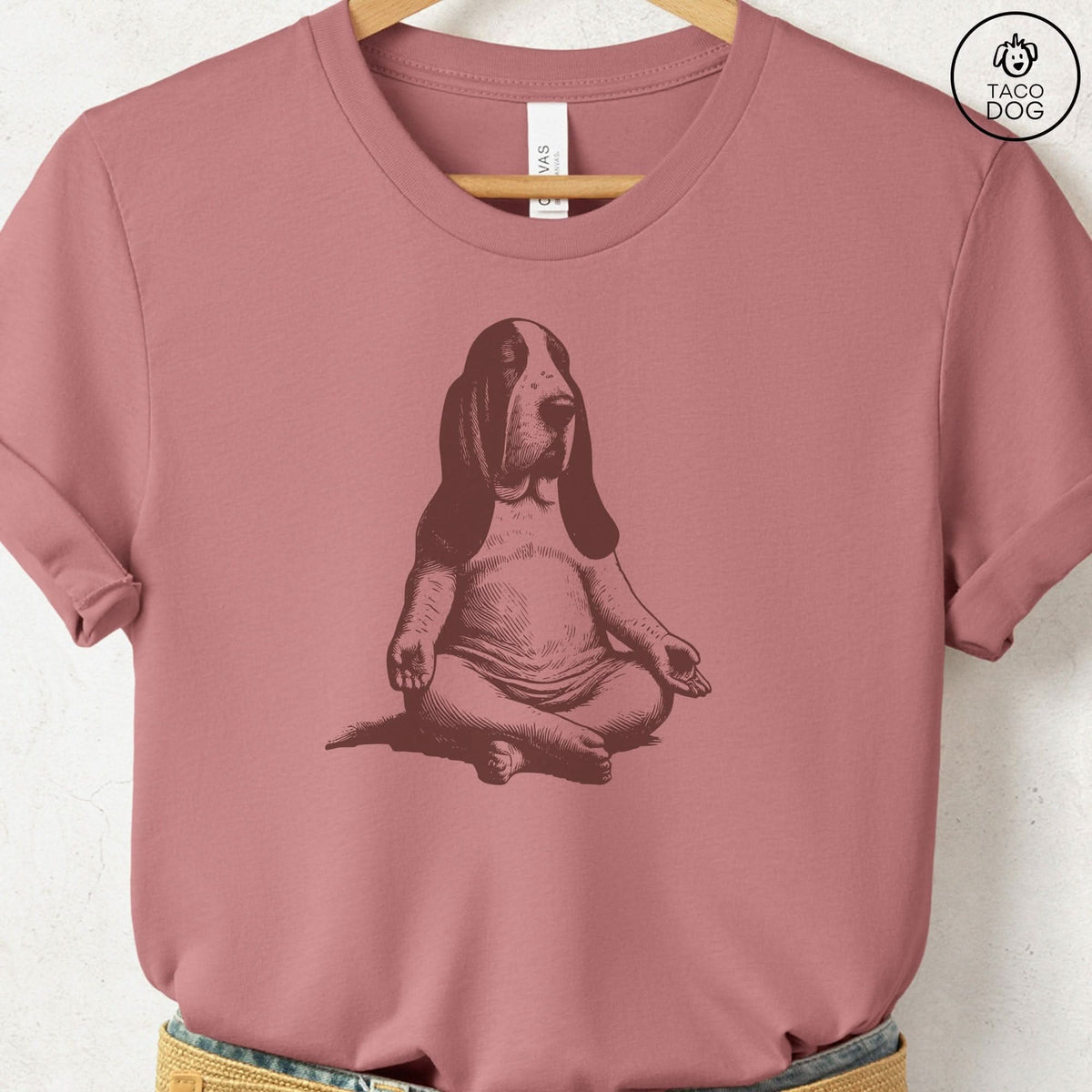 Basset Hound Meditate Yoga T-Shirt