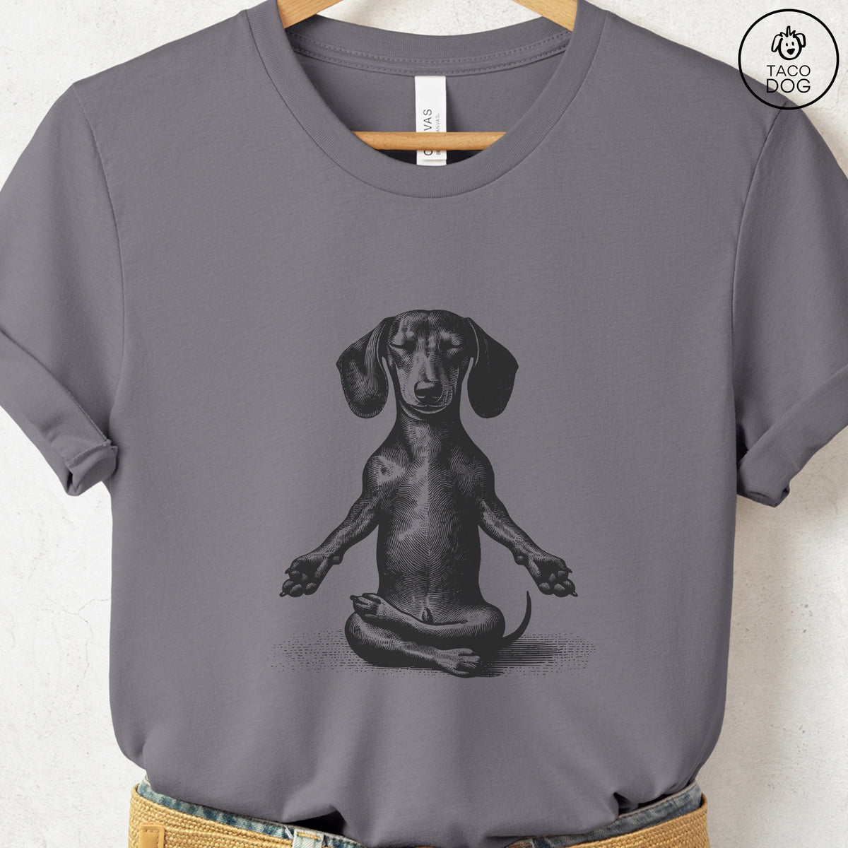 Dachshund Wiener Dog Meditate Yoga T-Shirt