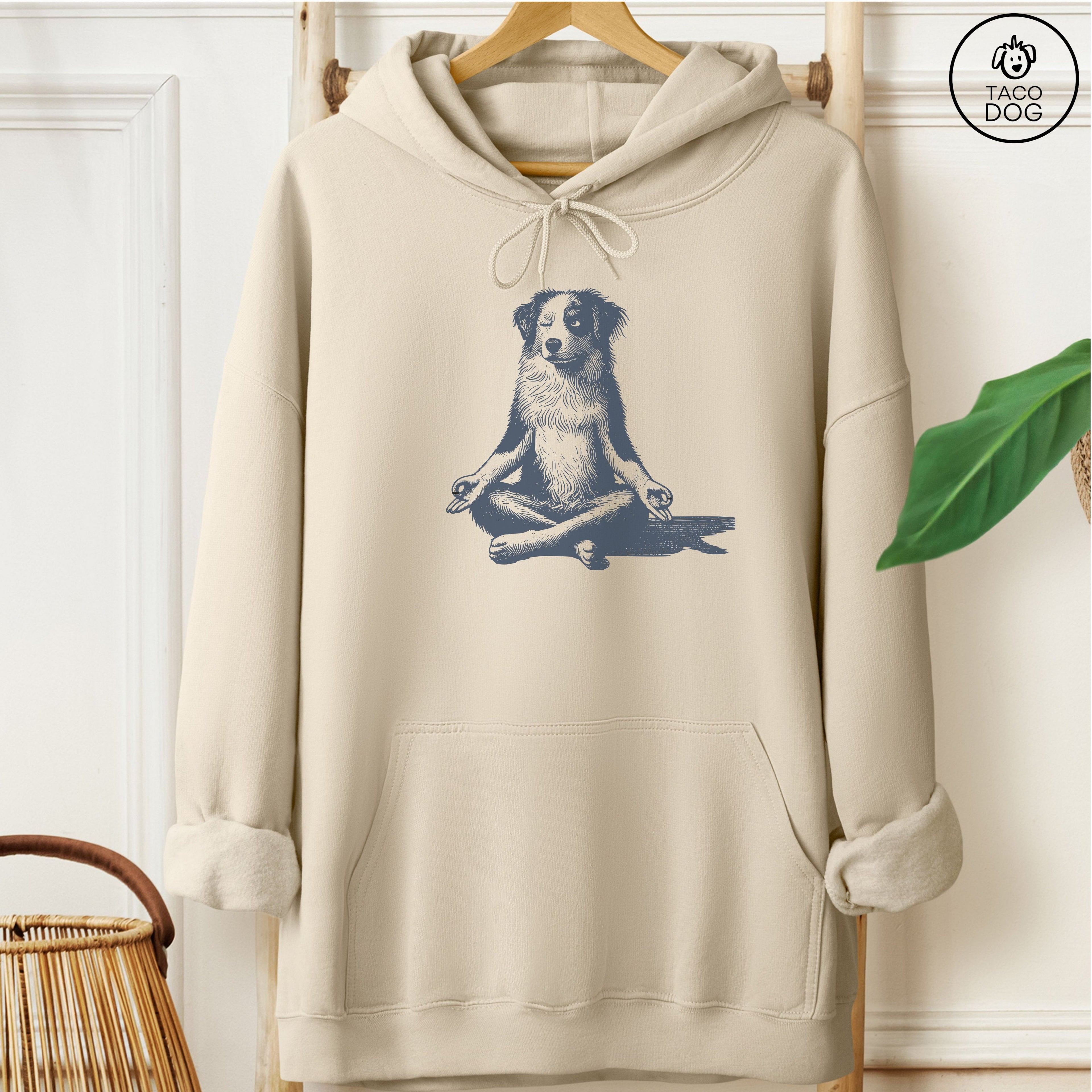 Australian Shepherd Aussie Meditate Yoga Hoodie