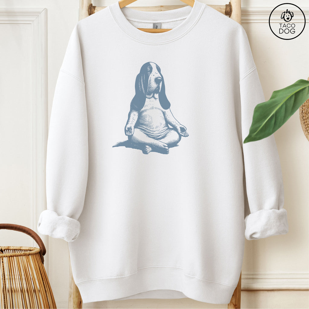 Basset Hound Meditate Yoga Sweatshirt