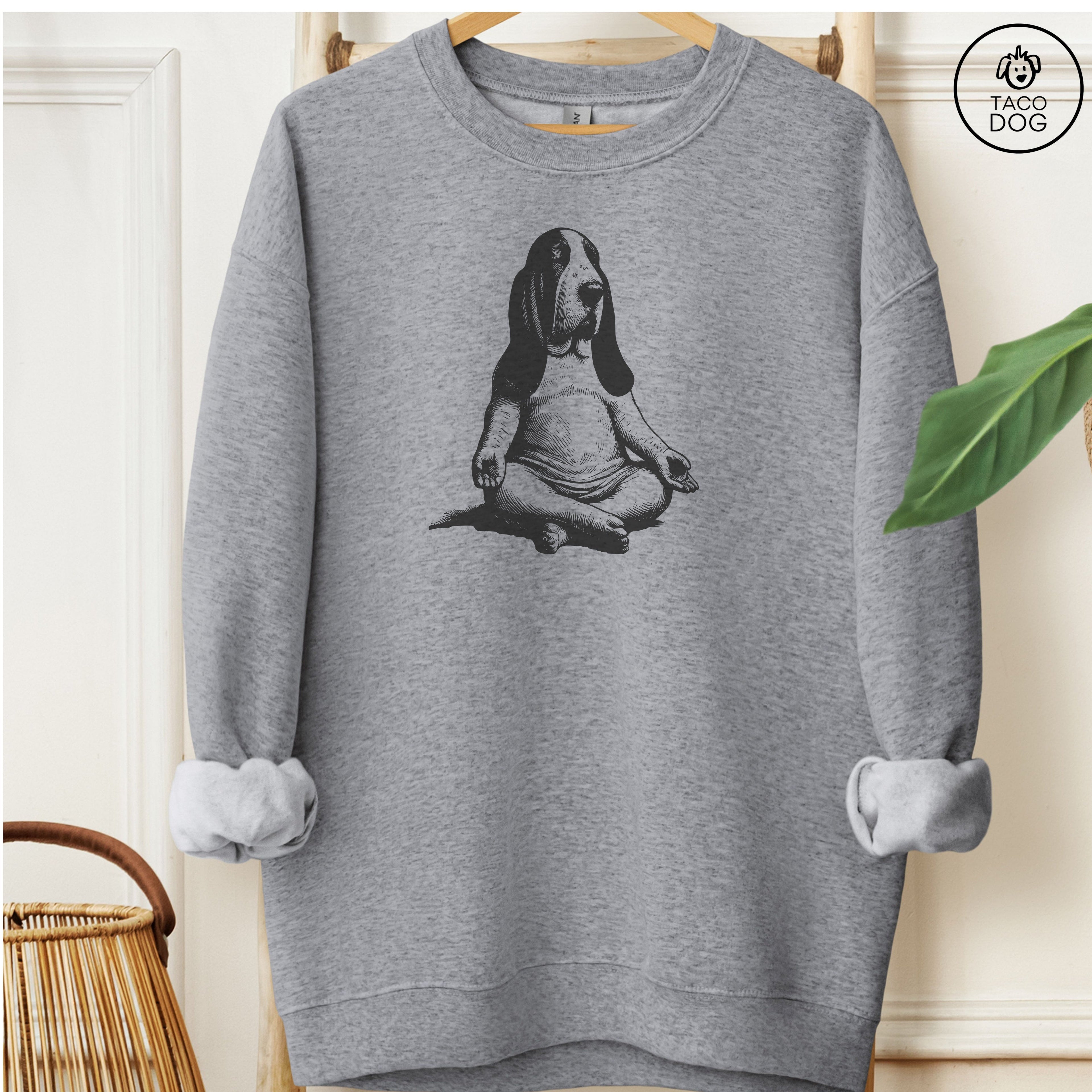 Basset Hound Meditate Yoga Sweatshirt