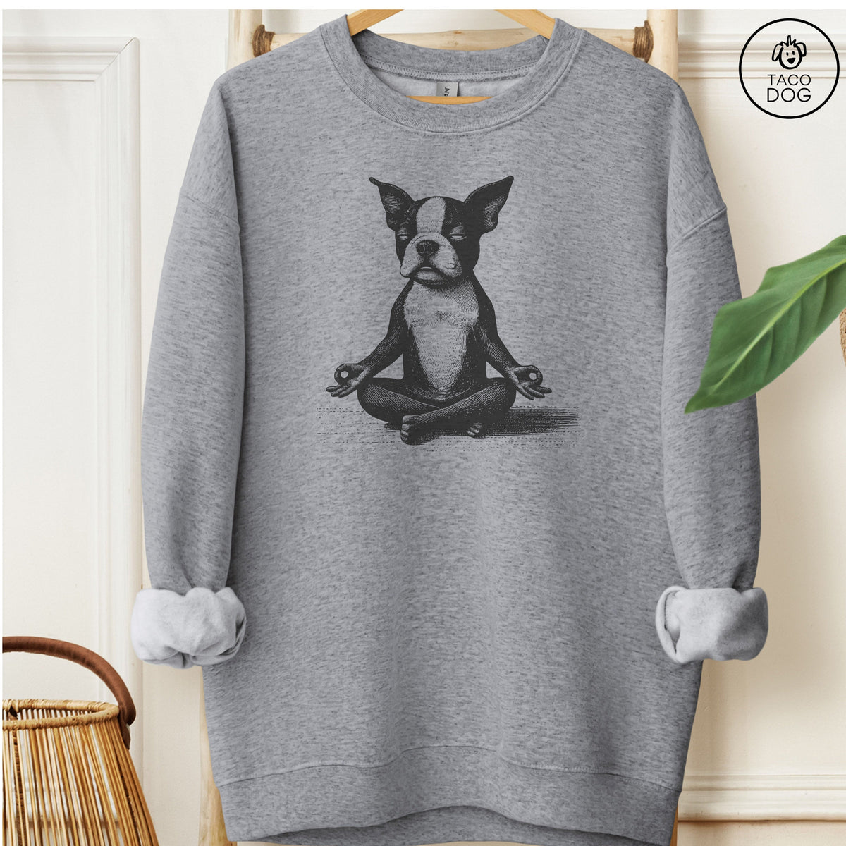 Boston Terrier Meditate Yoga Sweatshirt