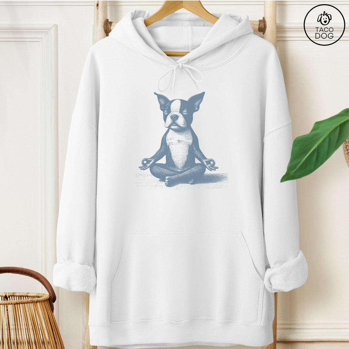 Boston Terrier Meditate Yoga Hoodie