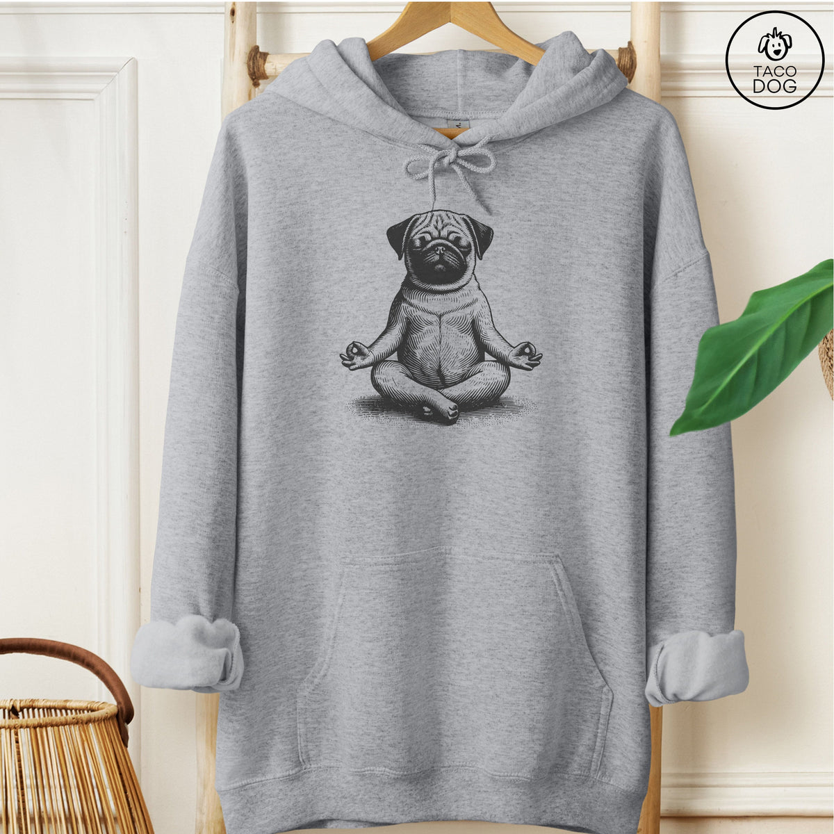 Pug Meditate Yoga Hoodie