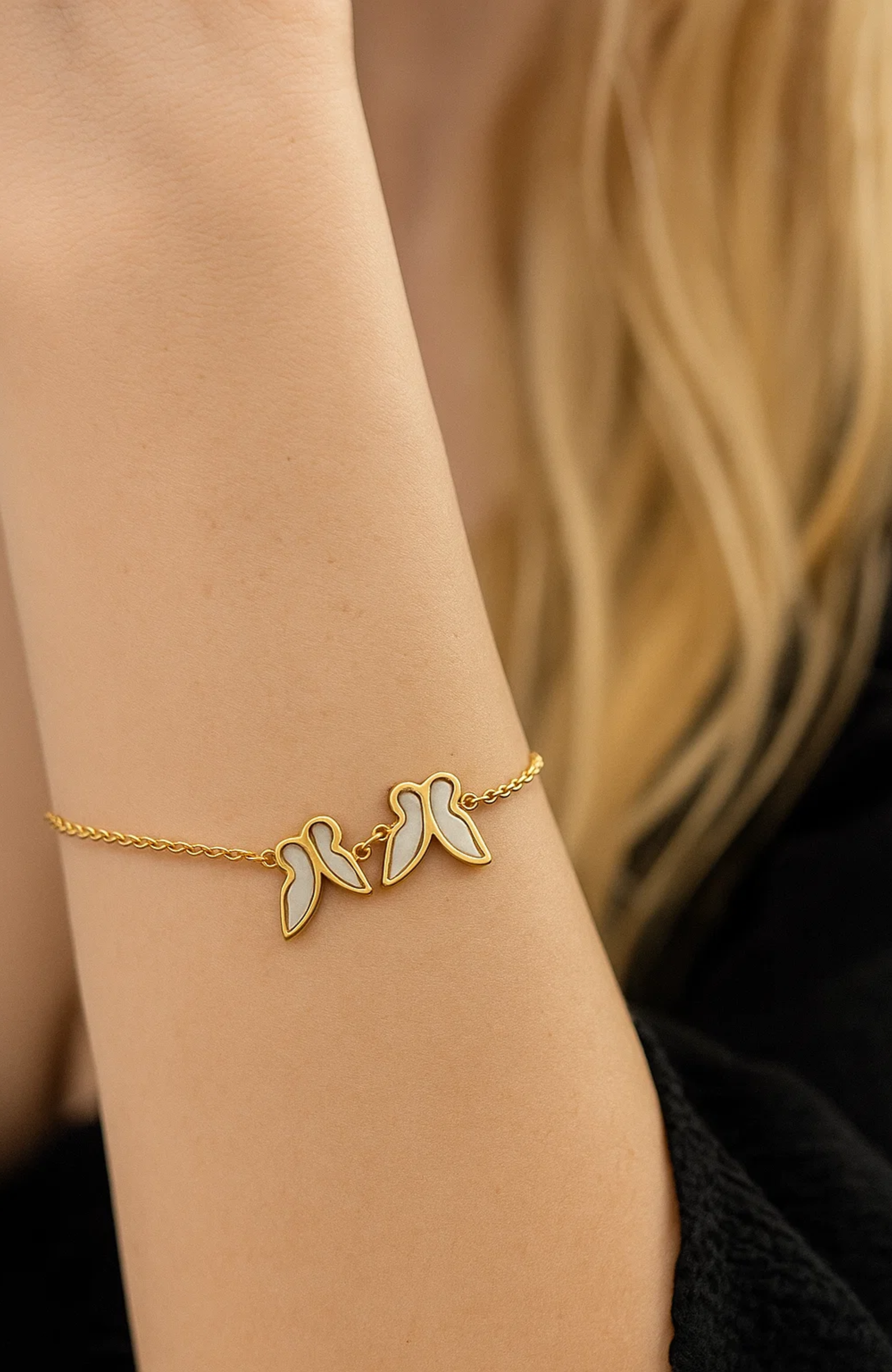 Butterfly Bracelet with Sea Shell Inlay Bracelet