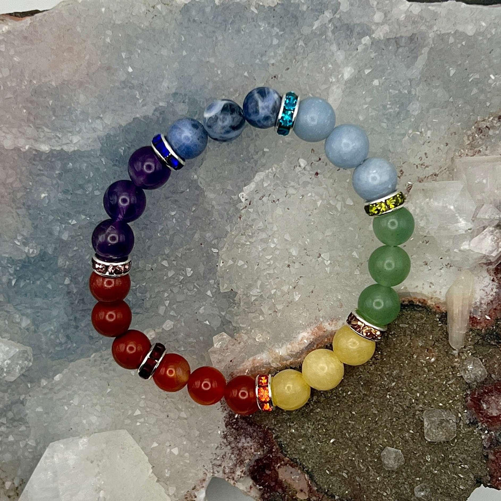 7 Chakra Crystal Beaded Bracelet Natural Gemstones