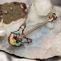 7 Chakras Agate Guitar Wire Wrap Pendant