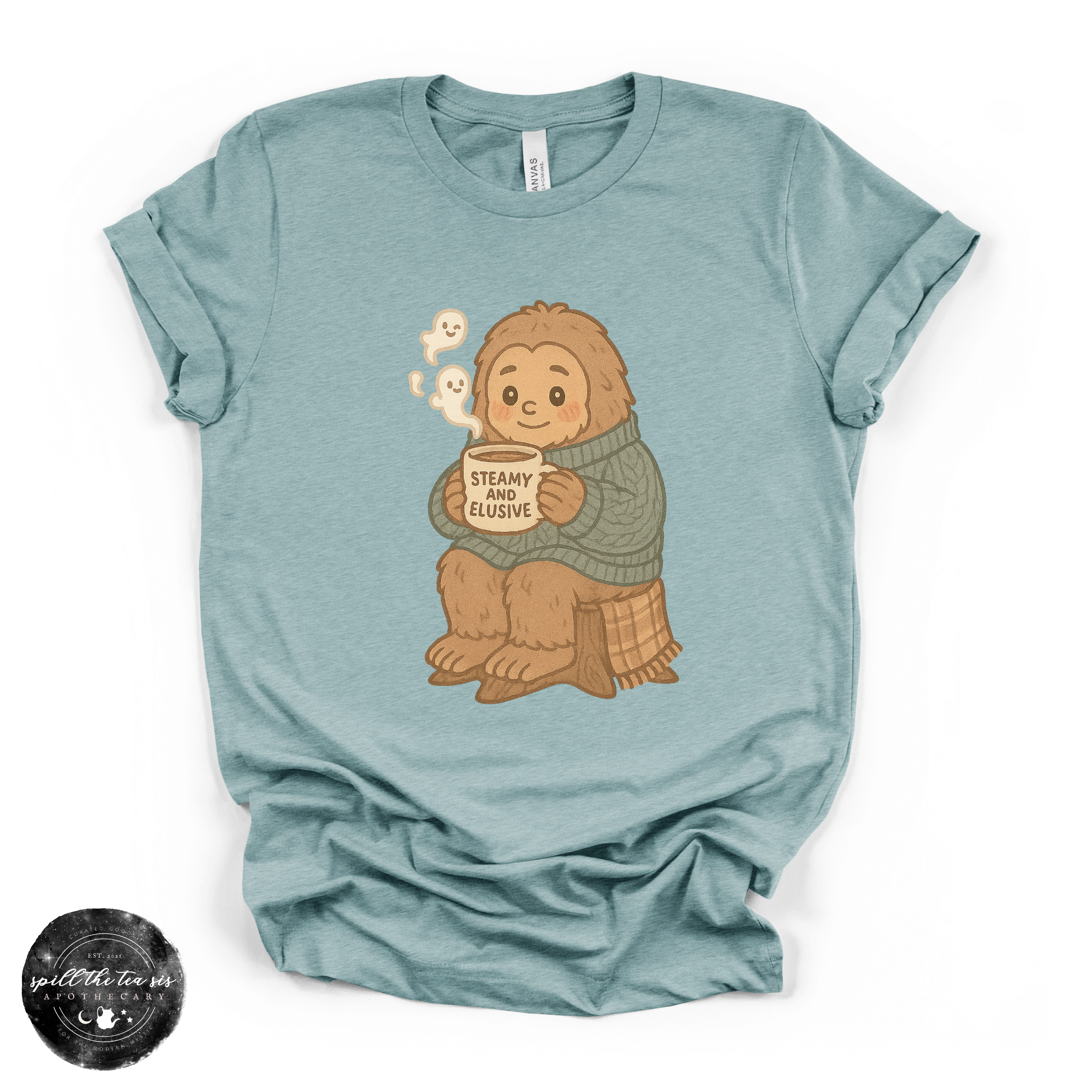 Steamy & Elusive Bigfoot Tee | Funny Cryptid Graphic T-Shirt