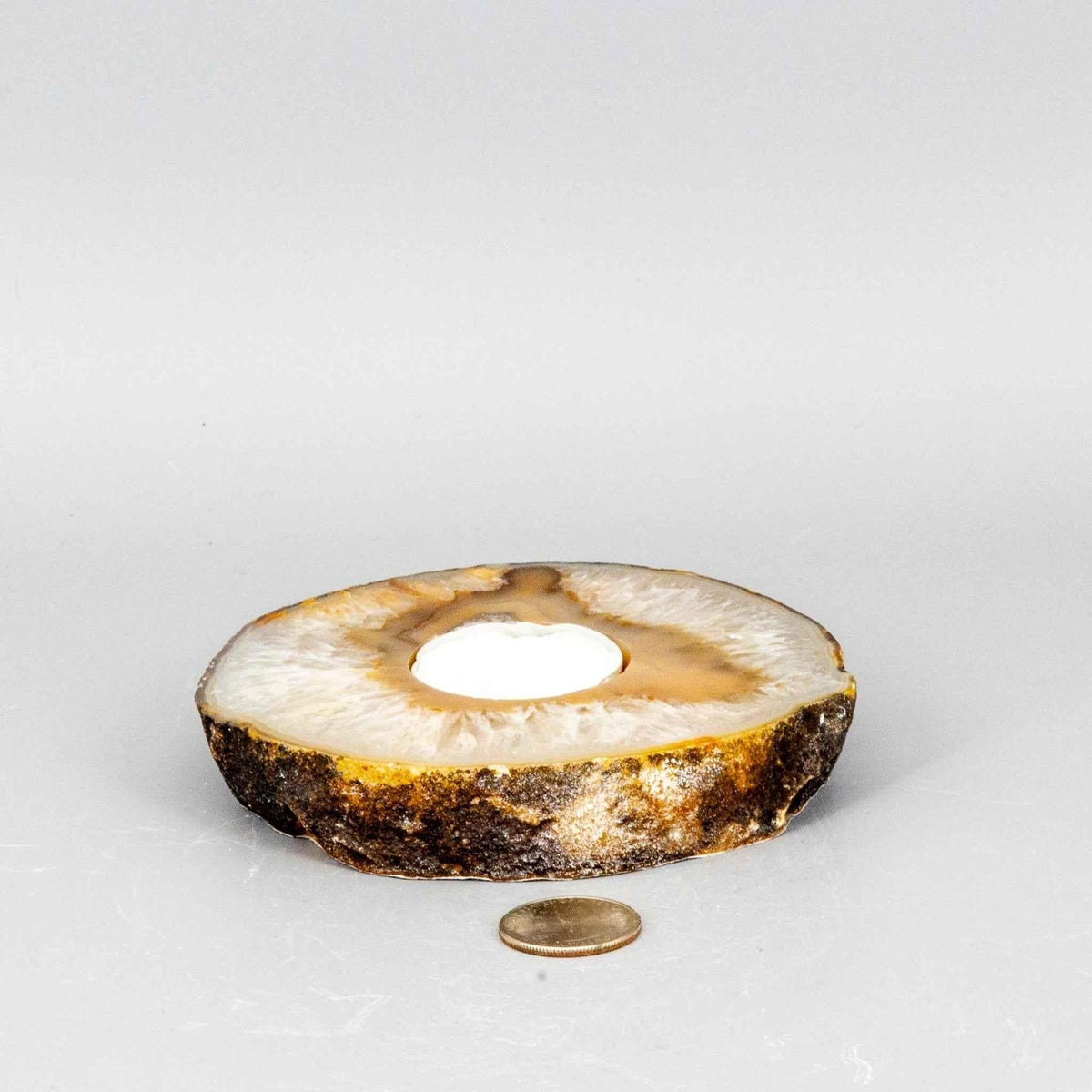 Agate Crystal Slice Tea Light Candle Holder Natural