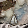 Agate Crystal Wire Wrapped Guitar Pendant in Copper