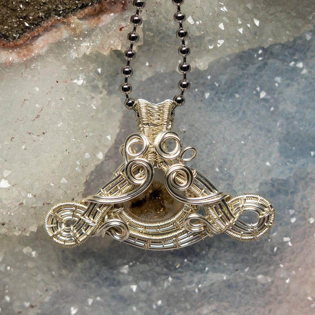 Agate Eye Wire Wrap Pendant