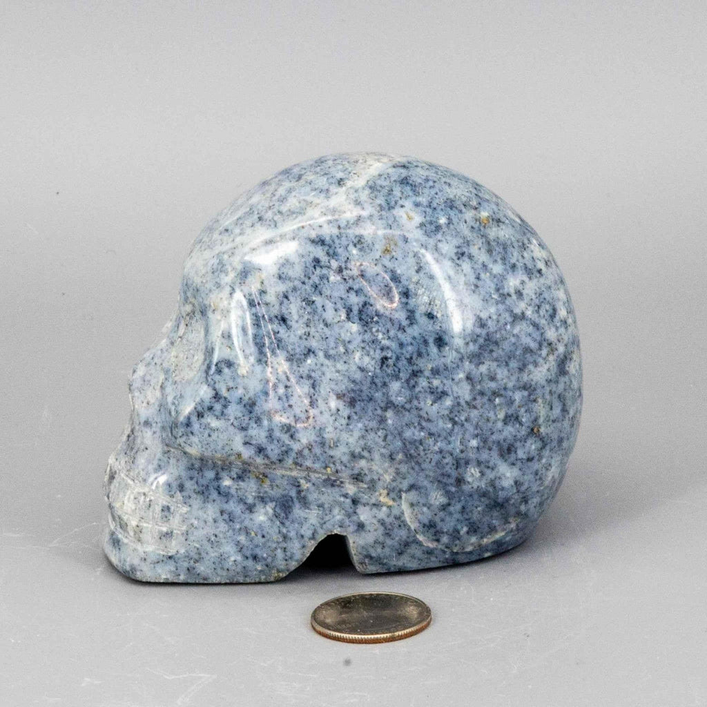 Anhydrite Crystal Skull Hand Carved Angelite Carving
