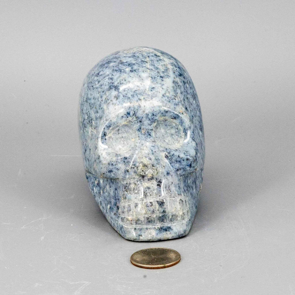 Anhydrite Crystal Skull Hand Carved Angelite Carving