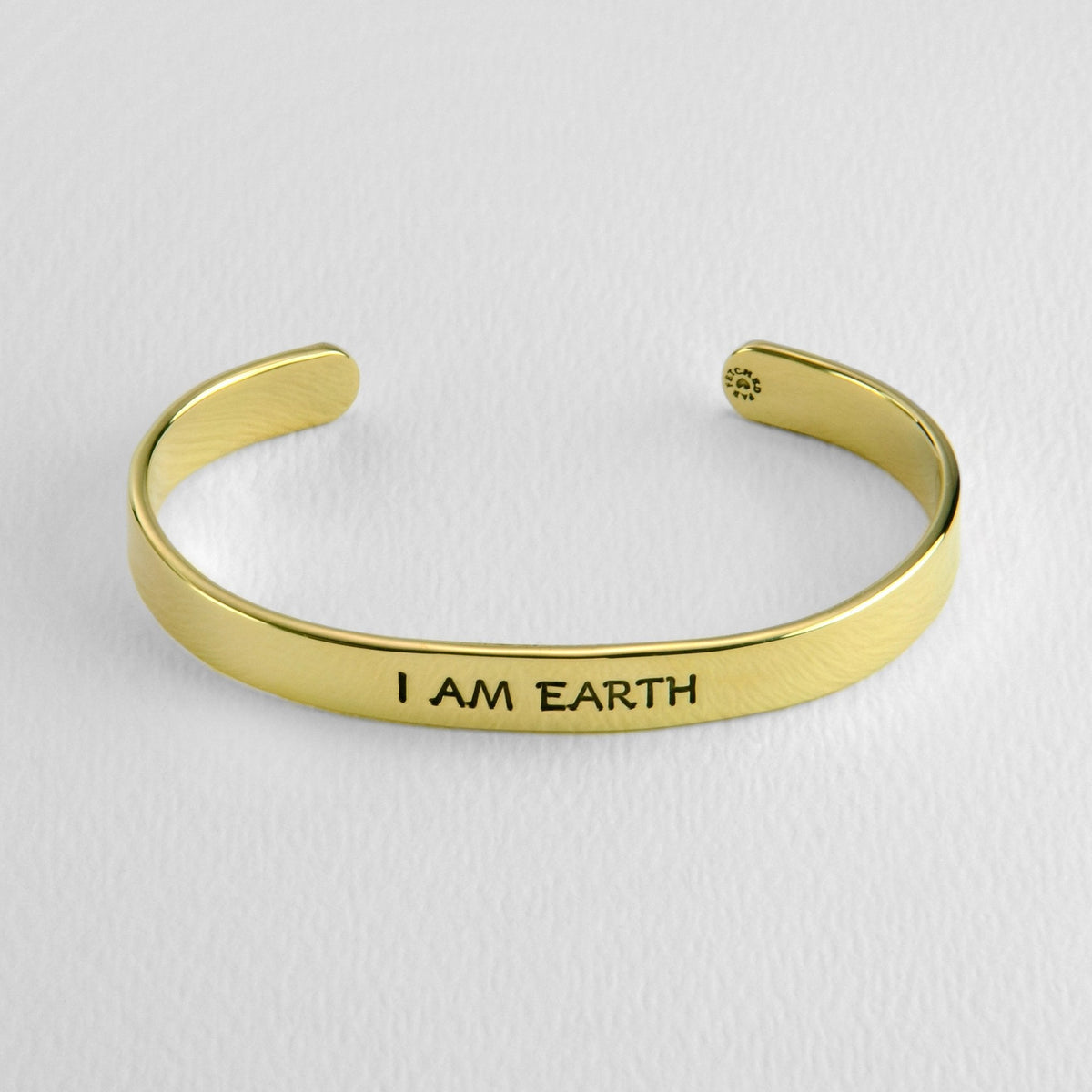 I Am Earth Water Air Fire Astrology Brass Cuff Bracelet