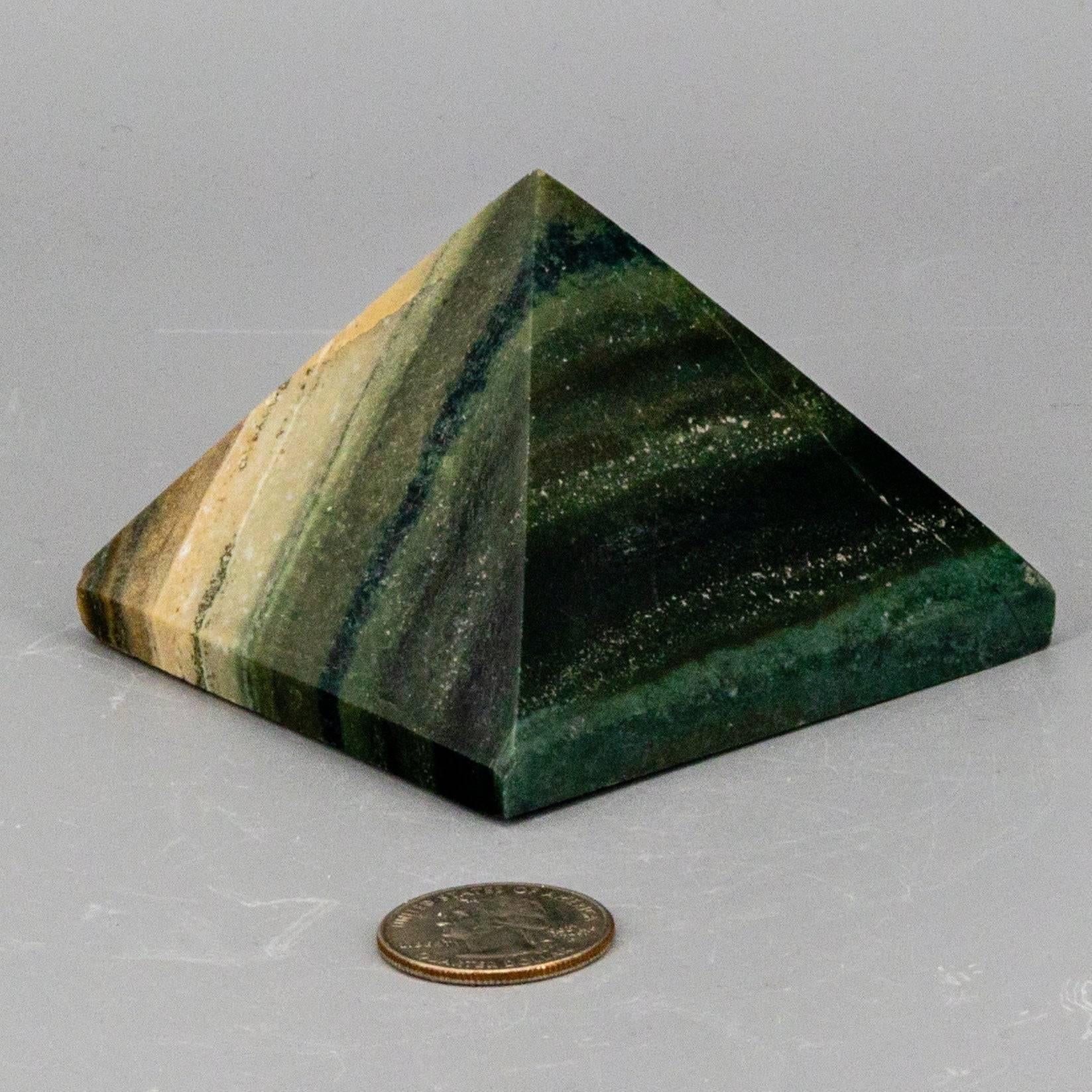 Banded Calcite Crystal Pyramid Polished Natural Stone