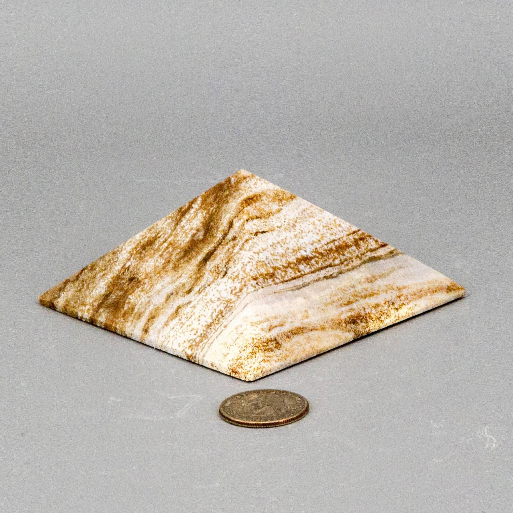 Banded Chocolate Calcite Crystal Pyramid, Polished