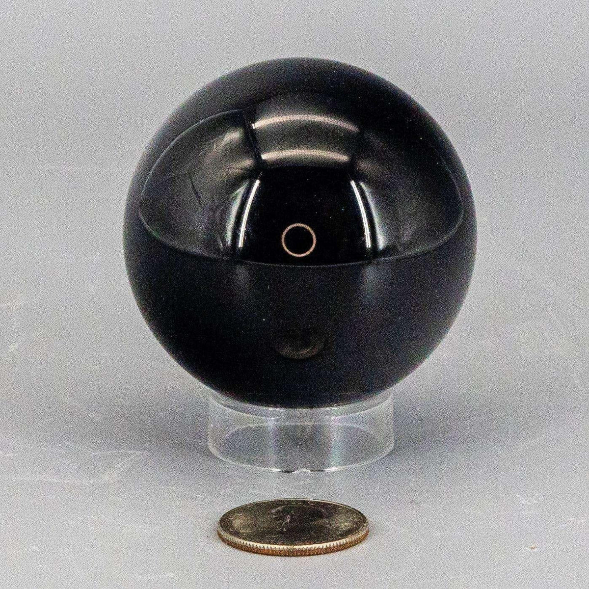 Black Obsidian Crystal Sphere Polished Volcanic Glass