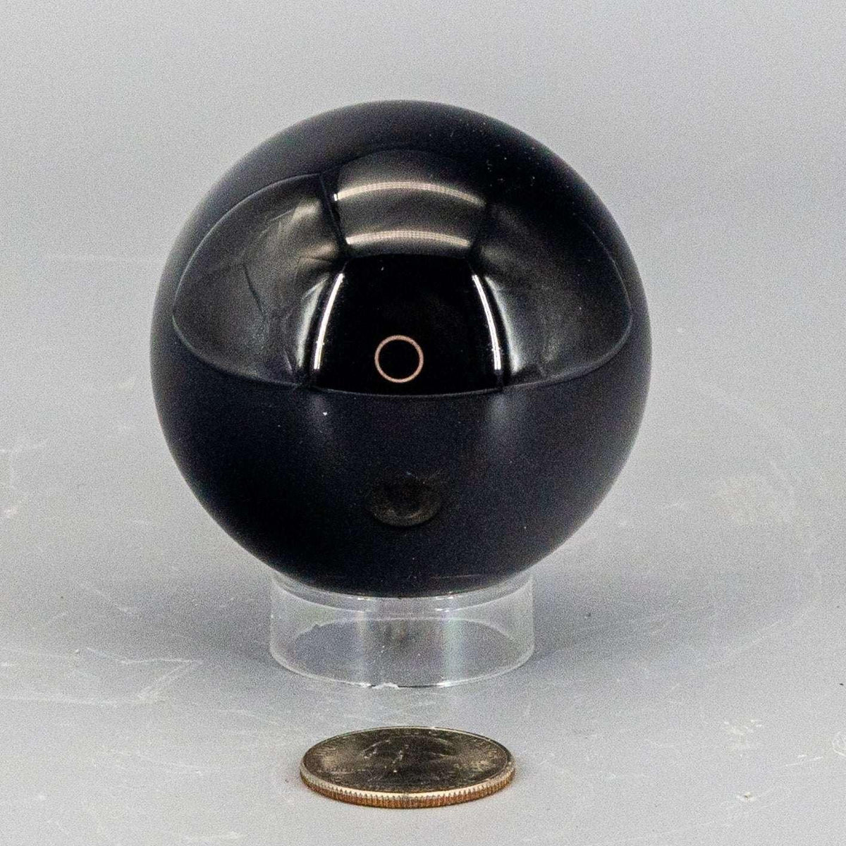 Black Obsidian Crystal Sphere Polished Volcanic Glass
