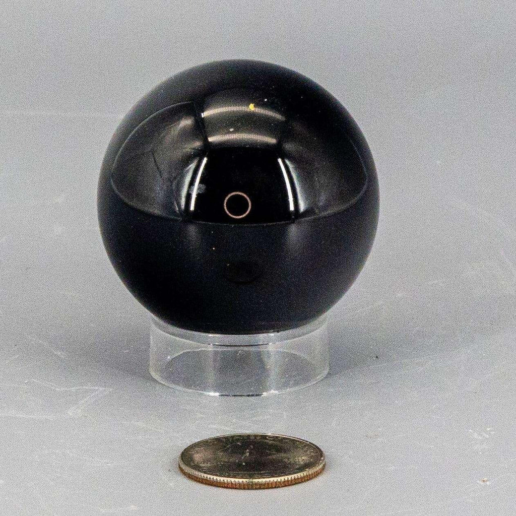 Black Obsidian Crystal Sphere Polished Volcanic Glass