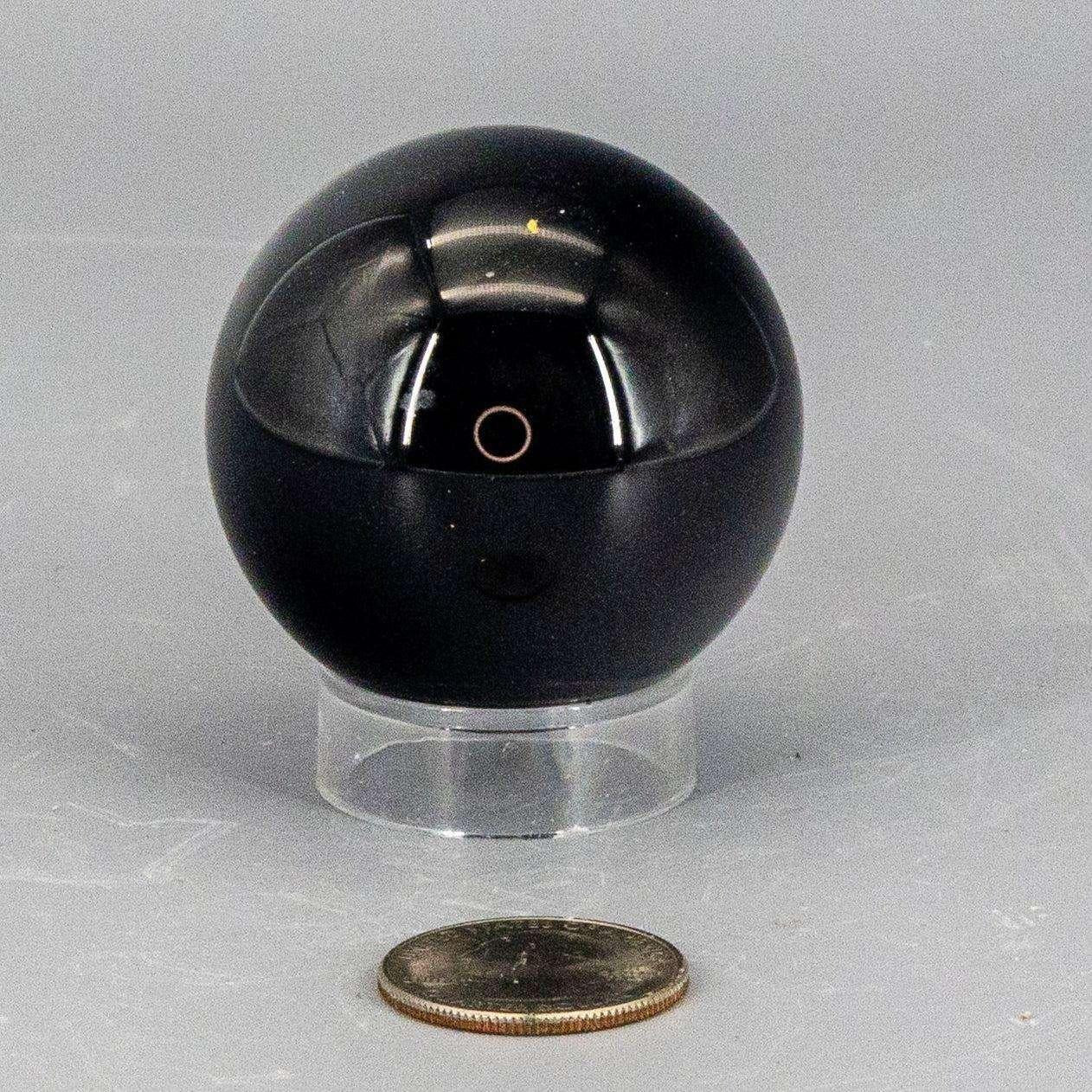 Black Obsidian Crystal Sphere Polished Volcanic Glass