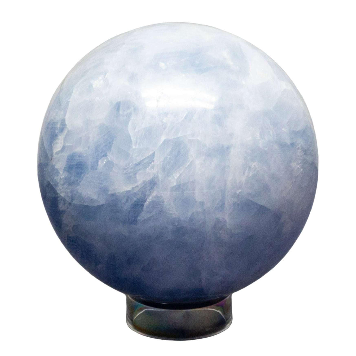 Blue Calcite Crystal Sphere Throat Chakra Calm Stone