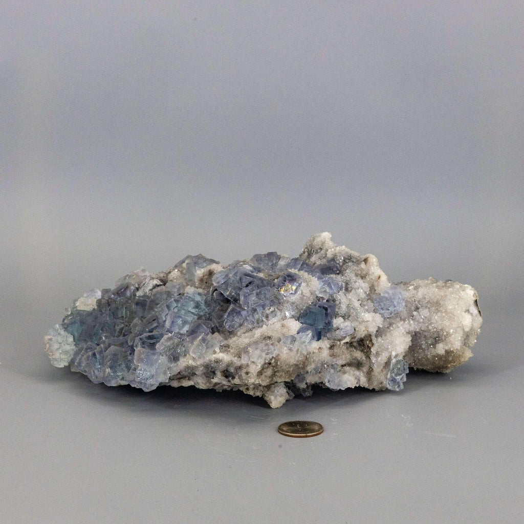 Blue Fluorite Crystal XL Sugar Cube Cluster Specimen