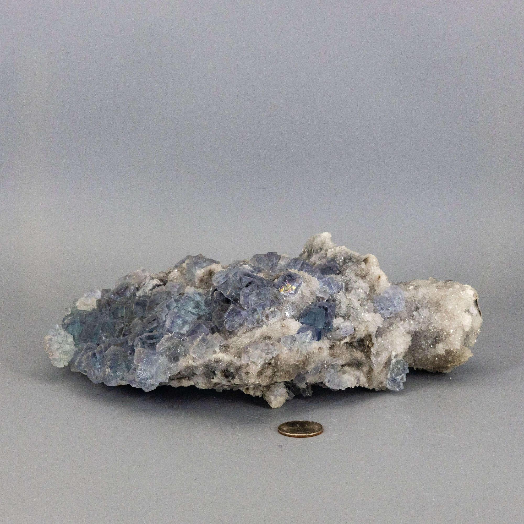 Blue Fluorite Crystal XL Sugar Cube Cluster Specimen
