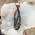 Blue Kyanite Crystal Wire Wrapped Pendant in Copper