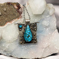Blue Magnesite Crystal 925 Sterling Silver Pendant