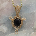 Blue Sandstone Copper Wire Wrap Crystal Pendant Necklace