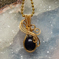 Blue Sandstone Wire Wrap Pendant