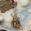 Brecciated Jasper Crystal Wire Wrap Pendant Copper Guitar