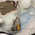 Bumblebee Jasper Crystal Wire Wrap Pendant Copper Guitar
