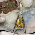 Bumblebee Jasper Crystal Wire Wrap Pendant Copper Guitar