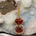 Carnelian Agate Crystal Wire Wrap Pendant Copper Fiddle