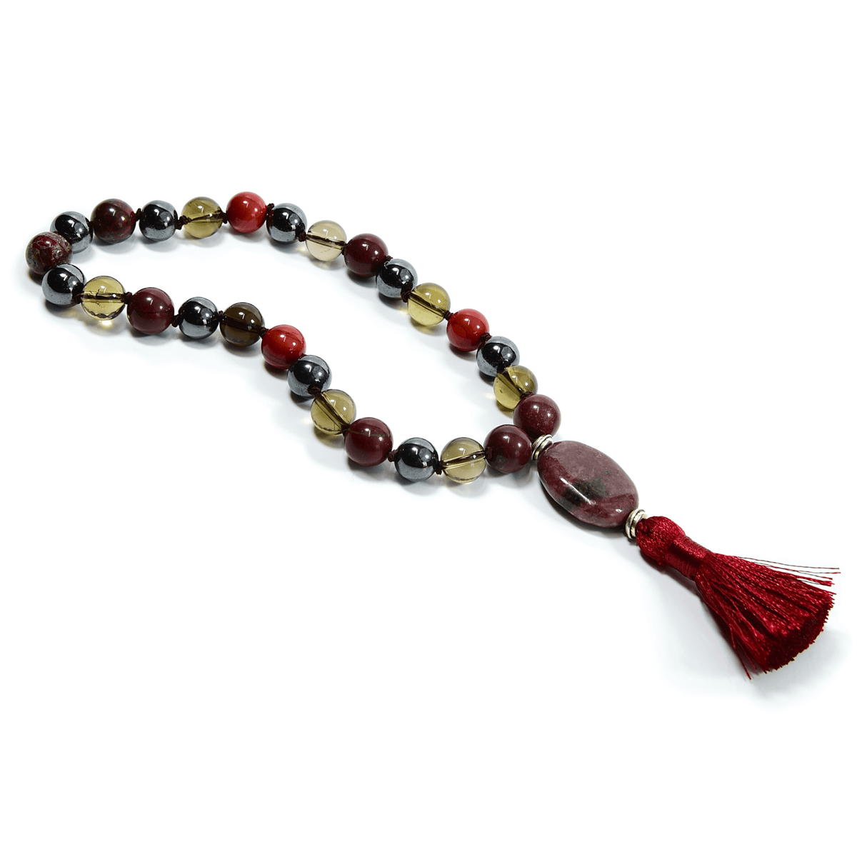 Root Chakra Meditation Mala - 27 Beads of Red Jasper & Hematite
