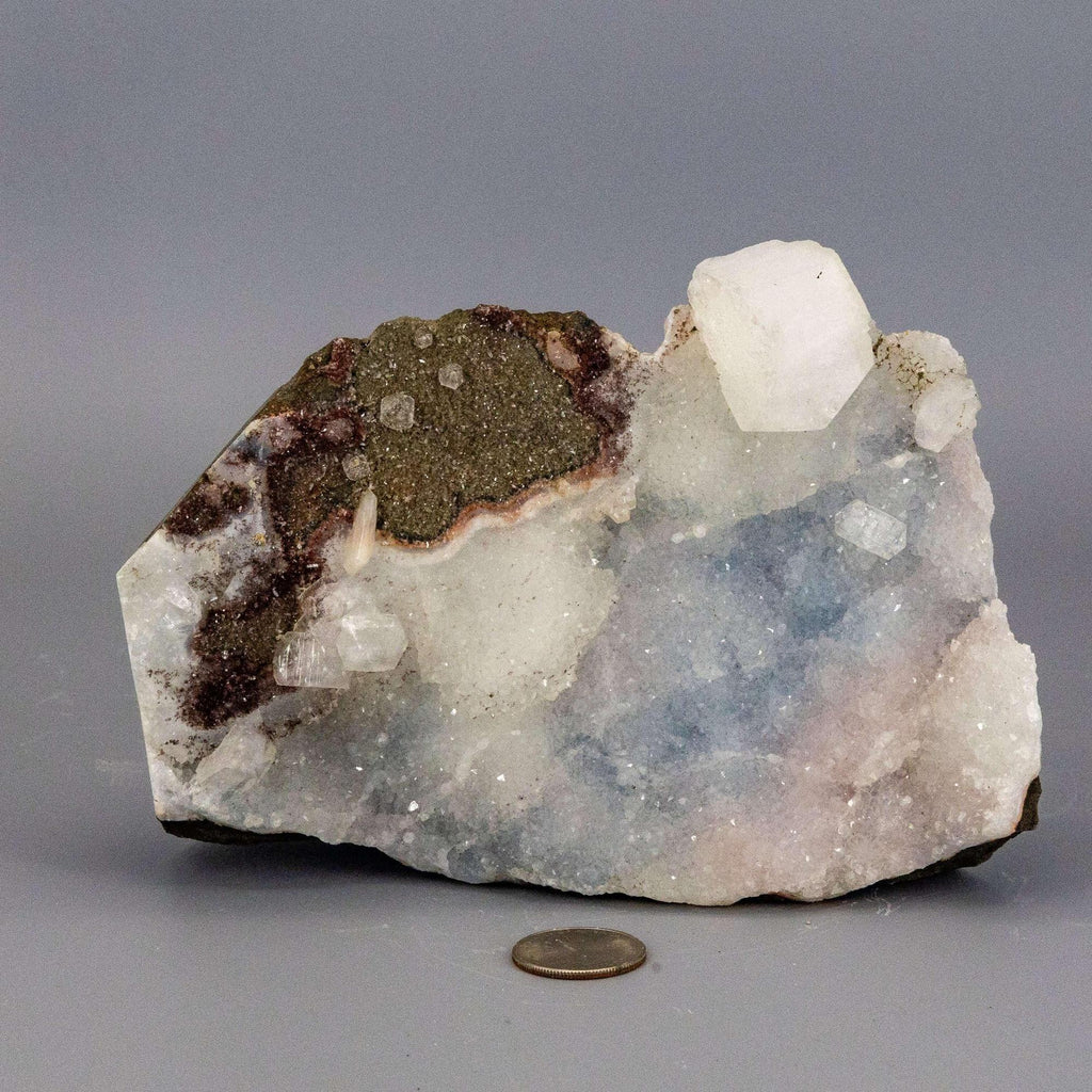 Chalcedony Crystal Cluster Apophyllite Knob Two Mineral