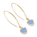 Crystal Faceted Teardrop Gold Earrings