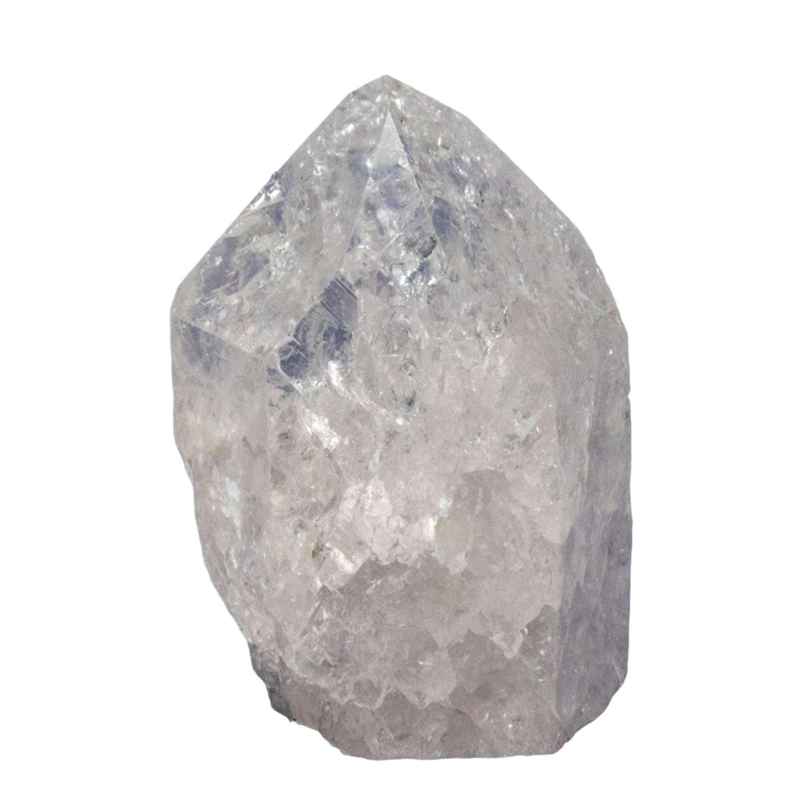 Crackle Clear Quartz Crystal Point with Rainbow Prism