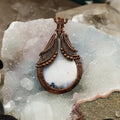 Dendritic Agate Crystal Wire Wrap Pendant Necklace