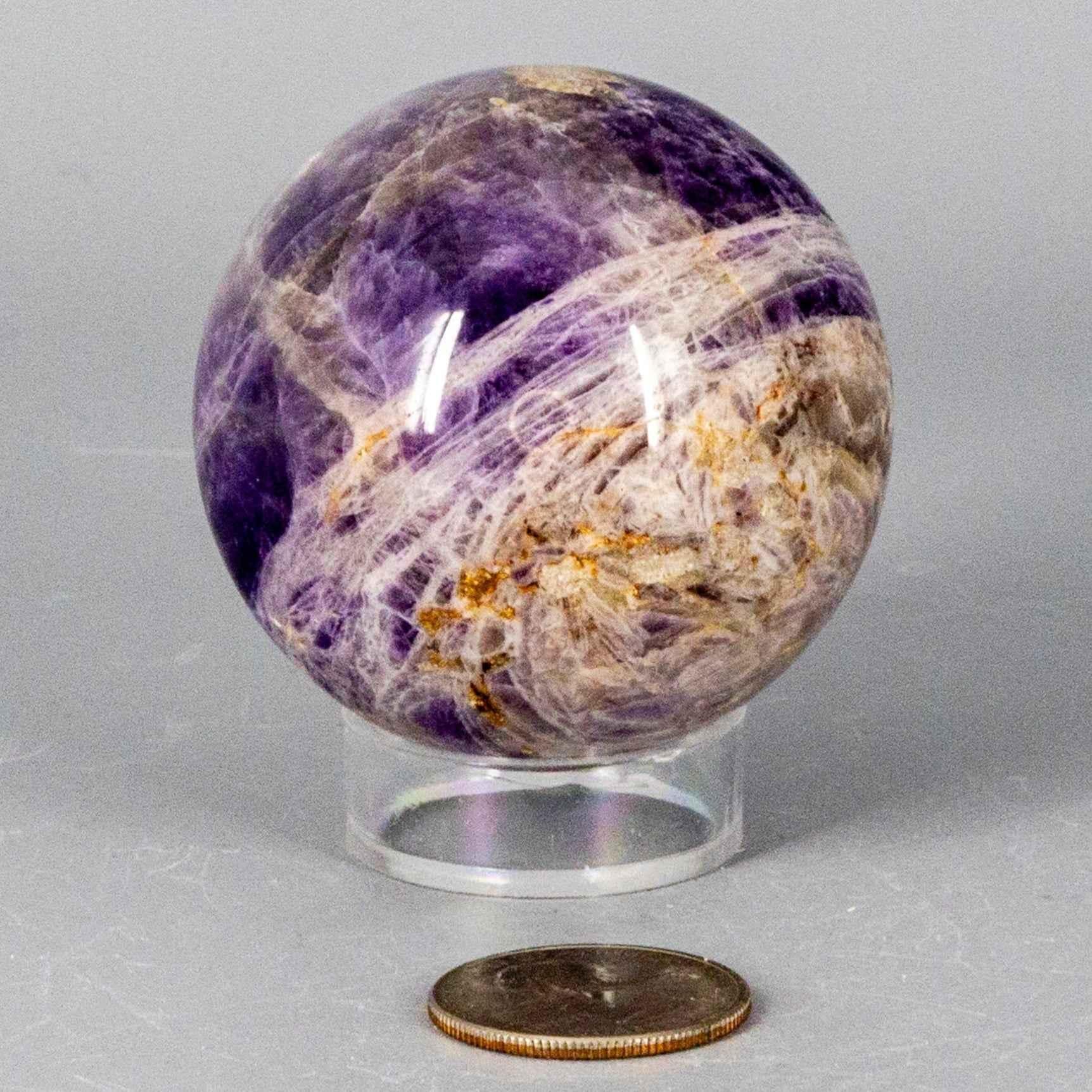 Dream Amethyst Crystal Sphere Polished Natural Specimen