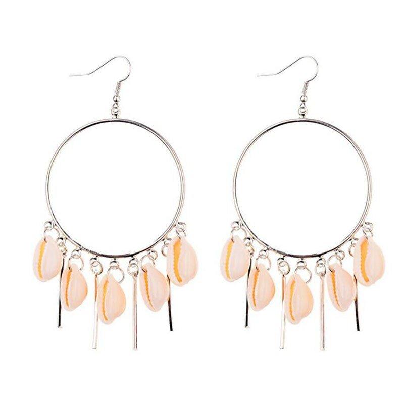 Chandelier Hoop Earrings with Puka Seashells