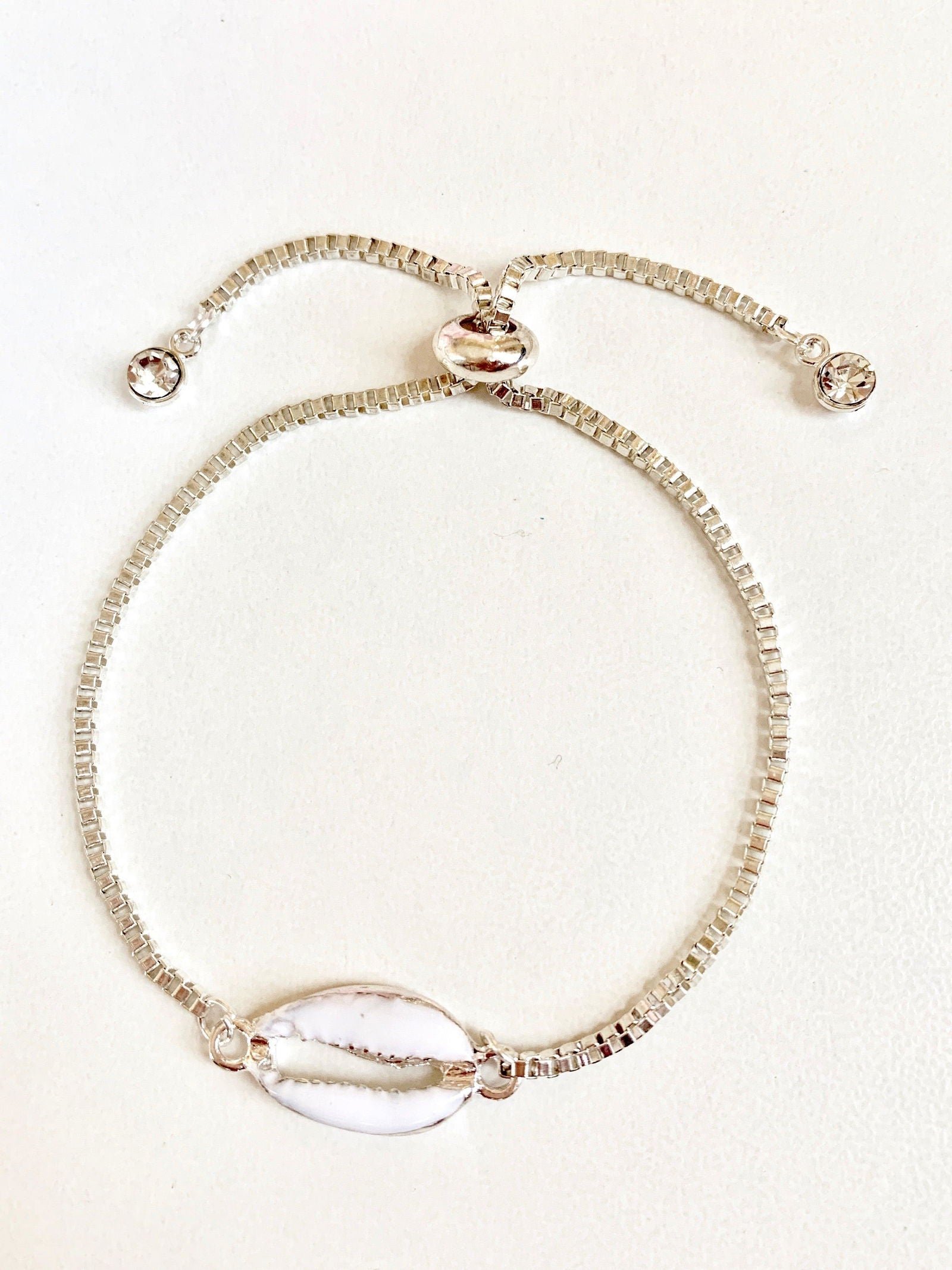 Seashell Bracelet Adjustable Spring Closure
