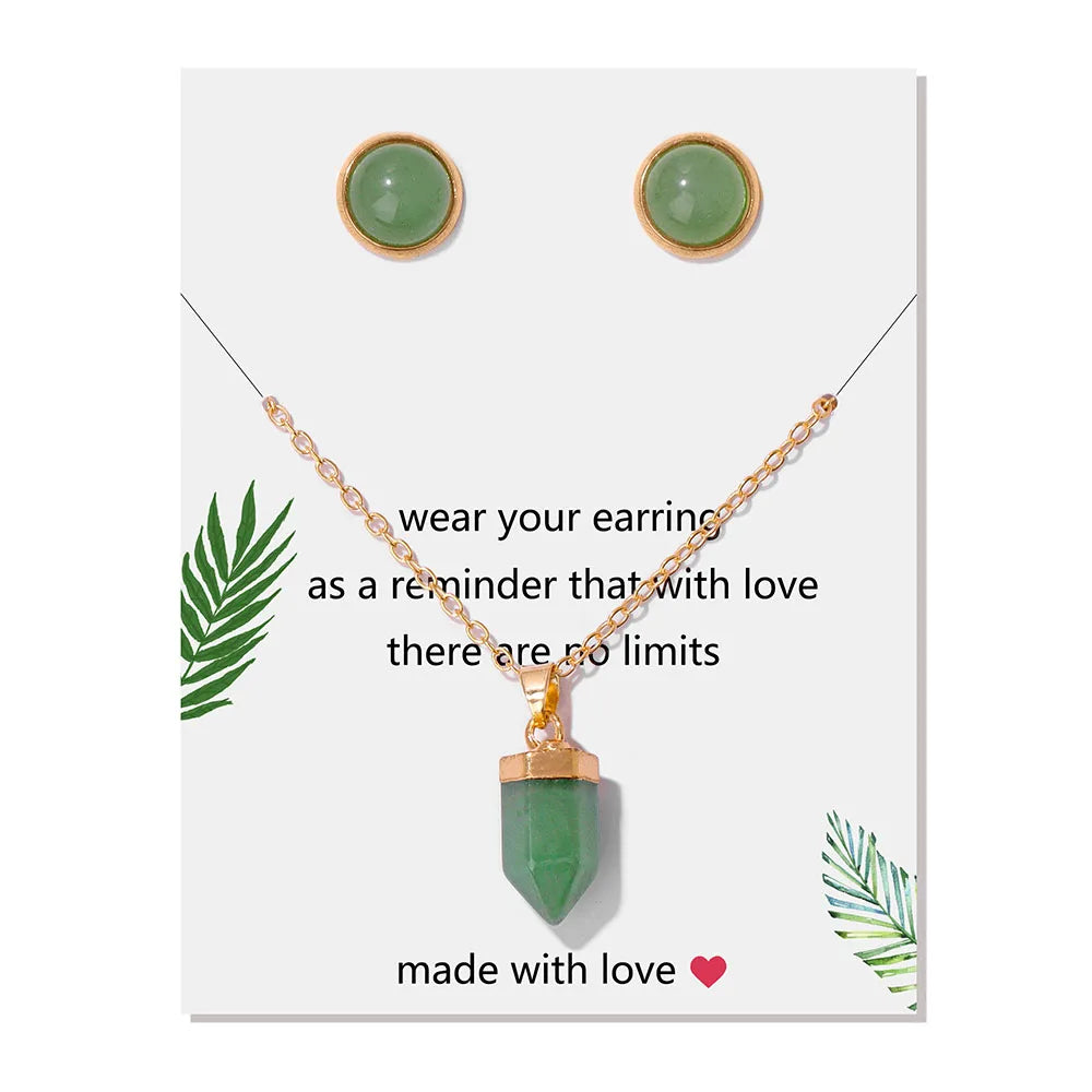 Crystal Point Gold Pendant Necklaces