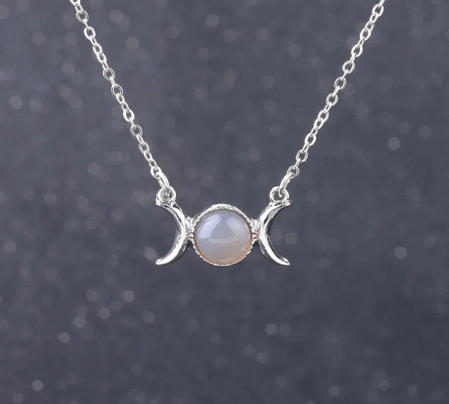 Triple Moon Crystal Necklaces