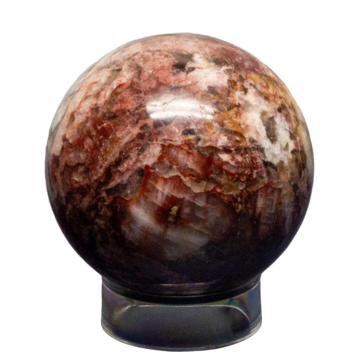 Hematoid Fire Quartz Crystal Sphere Polished Hematite