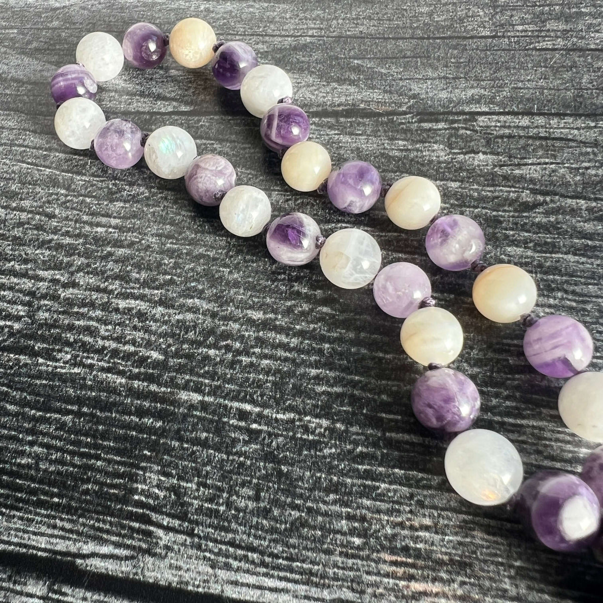 Third Eye Chakra Meditation Mala – 27 Beads of Fluorite & Amethyst