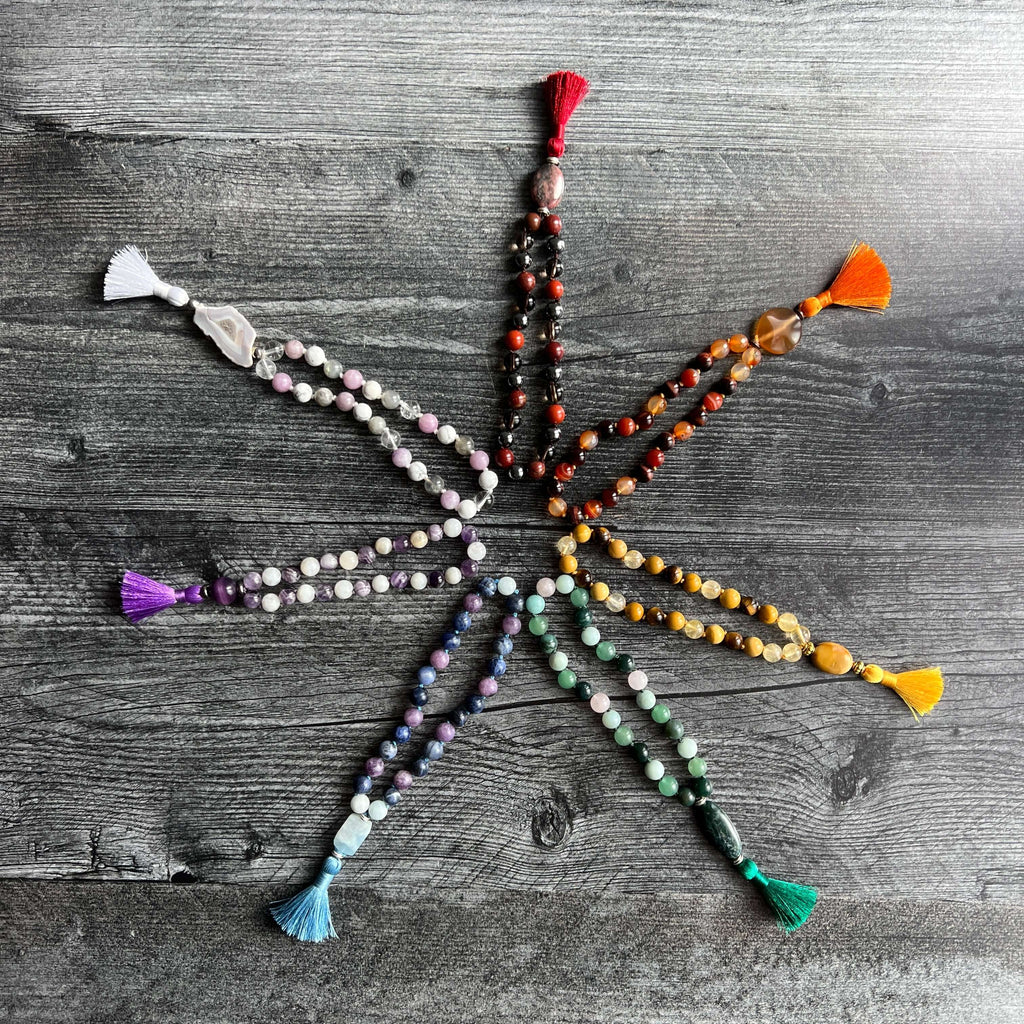 Root Chakra Meditation Mala - 27 Beads of Red Jasper & Hematite